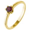 Silver ring with czech garnet, gold plated                                                          