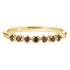 Silver ring with czech garnet, gold plated - line                                                   