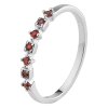 Silver ring with czech garnet, rhodium plated - line                                                