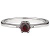 Silver ring with czech garnet, rhodium plated                                                       