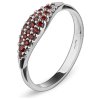 Silver ring with czech garnet, rhodium plated                                                       
