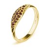 Silver ring with czech garnet, gold plated                                                          