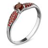 Silver ring with czech garnet, rhodium plated                                                       