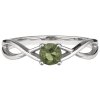 Silver ring with moldavite, rhodium plated                                                          