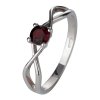 Silver ring with czech garnet, rhodium plated                                                       