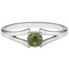 Silver ring with moldavite, rhodium plated                                                          