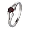 Silver ring with czech garnet, rhodium plated                                                       