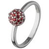 Silver ring with czech garnet, rhodium plated                                                       