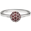 Silver ring with czech garnet, rhodium plated                                                       