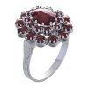 Silver ring with czech garnet, rhodium plated - oval                                                