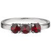 Silver ring with czech garnet, rhodium plated - line                                                
