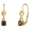 Silver earrings with czech garnet, gold plated                                                      