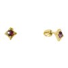 Silver earrings with czech garnet, gold plated                                                      