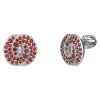 Silver earrings with czech garnet, rhodium plated - knot                                            