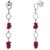 Silver earrings with czech garnet, rhodium plated                                                   