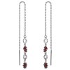 Silver earrings with czech garnet, rhodium plated                                                   