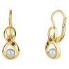 Silver earrings with czech garnet and pearl, gold plated - infinity                                 