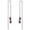 Silver earrings with czech garnet, rhodium plated                                                   