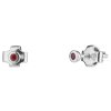 Silver earring with czech garnet, rhodium plated - 1 pc