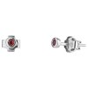 Silver earring with czech garnet, rhodium plated - 1 pc