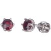 Silver earrings with czech garnet, rhodium plated                                                   