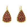 Silver earrings with czech garnet, gold plated - drop                                               