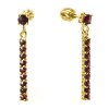 Silver earrings with czech garnet, gold plated - line                                               