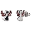 Silver earrings with czech garnet, rhodium plated - angel                                           