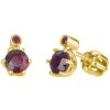 Silver earrings with czech garnet, gold plated                                                      