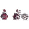 Silver earrings with czech garnet, rhodium plated                                                   