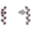 Silver earrings with czech garnet, rhodium plated - leaf                                            