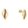 Silver earrings with czech garnet, gold plated - wave                                               