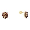 Silver earrings with czech garnet, gold plated - oval                                               