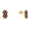 Silver earrings with czech garnet, gold plated - flower                                             