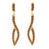 Silver earrings with czech garnet, gold plated - wave                                               