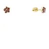 Silver earrings with czech garnet, gold plated - flower                                             