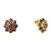 Silver earrings with czech garnet, gold plated - flower                                             