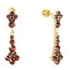 Silver earrings with czech garnet, gold plated                                                      