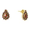 Silver earrings with czech garnet, gold plated - drop                                               