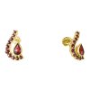 Silver earrings with czech garnet, gold plated - drop                                               