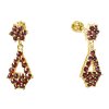 Silver earrings with czech garnet, gold plated - drop                                               