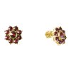 Silver earrings with czech garnet, gold plated - flower                                             