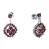 Silver earrings with czech garnet, rhodium plated - square                                          