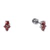 Silver earrings with czech garnet, rhodium plated                                                   