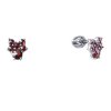 Silver earrings with czech garnet, rhodium plated                                                   