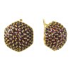 Silver earrings with czech garnet, gold plated - raspberry                                          