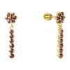 Silver earrings with czech garnet, gold plated - line                                               