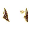 Silver earrings with czech garnet, gold plated - triangle                                           
