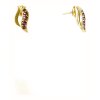 Silver earrings with czech garnet, gold plated - wave                                               