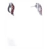 Silver earrings with czech garnet, rhodium plated - wave                                            